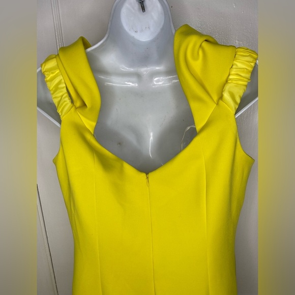 Donna Karan NWT Designer Luxury Yellow Dress w Ruched Detail - Picture 4 of 7
